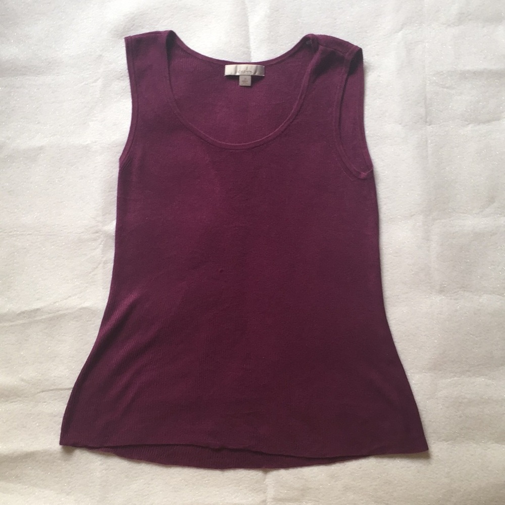 Caslon Silk and Cashmere Dark Purple Tank